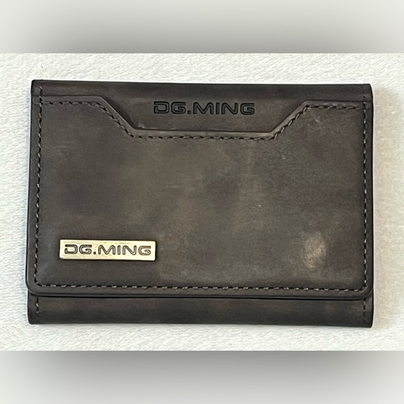 DG.MING Other - DG.MING Brown Leather Tri-Fold Magnetic Wallet